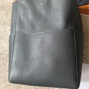 Gray Leather shoulder Bag